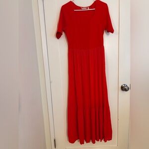 Soft Surroundings Vibrant Red Maxi Dress